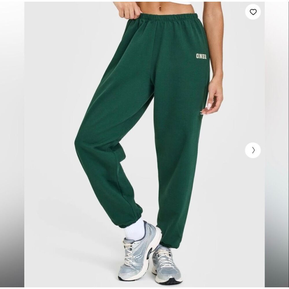 Oner Active Lightweight Loose Baggy Fit Jogger Sweatpants Dark Green Small Short